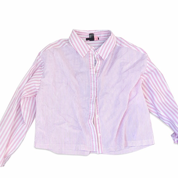 Forever 21 Tops - Pink Striped Button Down Shirt